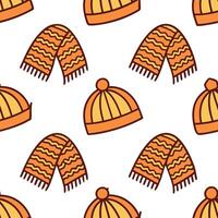 Clean Cozy knitted blanket seamless tile pattern with autumn colors and textured details concept as Autumn colors and textured details in a cozy knitted blanket create a seamless tile pa vector