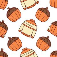 Clean Cozy autumn sweater seamless tile pattern with warm colors and textured knits concept as Warm colored textured knits create a cozy autumn sweater seamless tile pattern perfect for vector