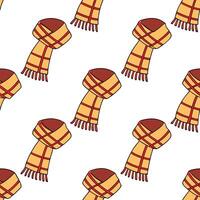 Clean Cozy autumn scarves seamless tile pattern with warm colors and plaid designs concept as Warm colors and plaid patterns create cozy autumn scarves in a seamless tile pattern for fal vector