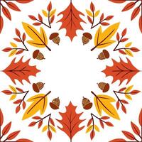 Clean Cozy autumn wreath seamless tile pattern with colorful leaves and seasonal accents concept as Colorful autumn leaves and seasonal accents create a cozy autumn wreath seamless tile vector