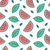 Clean Cool and refreshing watermelon mint seamless tile pattern with a splash of green and pink hues concept as Watermelon and mint combine for a refreshing seamless tile pattern with co vector