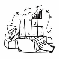 Clean Container yard and a profit margin chart symbolizing logistics profitability in double exposure with copy space concept as A container yard blended with a profit margin chart repr vector