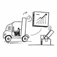 Clean Conveyor belt and a financial efficiency chart symbolizing efficient financial flow in double exposure with copy space concept as A conveyor belt blended with a financial efficien vector