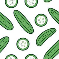 Clean Cool cucumber seamless tile pattern with green tones perfect for a refreshing summer vibe concept as Cool green cucumber with fresh tones creates a seamless tile pattern perfect fo vector