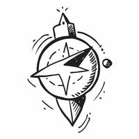 Clean Compass icon with copy space on a white background concept as A image of a compass icon with generous copy space on a white background ideal for travel and navigation themed Set 2 vector