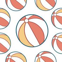 Clean Colorful beach ball seamless tile pattern with vibrant hues and playful summer fun vibes concept as Bright bouncy beach balls in vibrant colors create a seamless tile pattern perfe vector