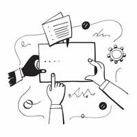 Clean Collaboration point illustration with blank area for customizable text concept as A creative depiction of a collaboration point illustration featuring a blank area for customizable vector