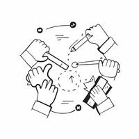 Clean Collaboration point icon with ample space for text and graphics concept as An iconographic collaboration point design offering ample space for both text and graphics perfect for il vector