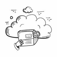 Clean Cloud service symbol with copy space for project planning concept as An artistic rendering of a cloud service symbol with spacious copy space suitable for project planning goal set Set 8 vector