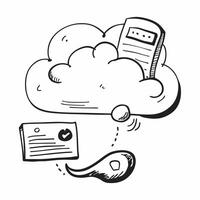 Clean Cloud service symbol with copy space for project planning concept as An artistic rendering of a cloud service symbol with spacious copy space suitable for project planning goal set Set 5 vector