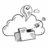 Clean Cloud service symbol with copy space for project planning concept as An artistic rendering of a cloud service symbol with spacious copy space suitable for project planning goal set Set 7 vector