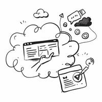 Clean Cloud service illustration with space for text and graphics concept as An illustrative cloud service design featuring ample space for both text and graphics perfect for illustratin vector