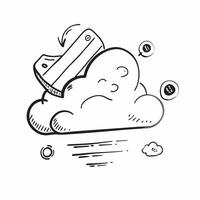 Clean Cloud service symbol with copy space for project planning concept as An artistic rendering of a cloud service symbol with spacious copy space suitable for project planning goal set vector