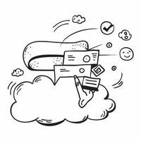 Clean Cloud service symbol with copy space for project planning concept as An artistic rendering of a cloud service symbol with spacious copy space suitable for project planning goal set Set 3 vector