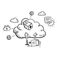 Clean Cloud service illustration with copy space for business reports concept as A visually appealing cloud service illustration with copy space designed to enhance business reports and Set 3 vector