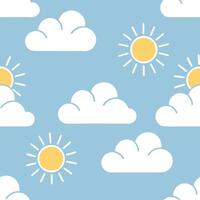 Clean Clear blue sky seamless tile pattern with soft clouds and bright sunlight symbolizing a new day in spring concept as Clear blue skies with soft clouds and bright sunlight create a vector