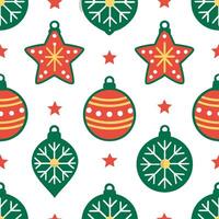 Clean Classic Christmas ornament seamless tile pattern with vibrant colors and festive designs concept as Vibrant Christmas ornaments create a classic seamless tile pattern with festive vector