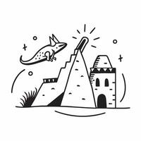Clean Chichen Itza and Iguana concept as Chichen Itza with an iguana and ample copy space symbolizing the ancient and natural wonders of Mexico in Photo Stock Concept vector