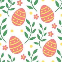 Clean Charming Easter eggs and floral vines seamless tile pattern with festive spring colors concept as Festive spring colors adorn charming Easter eggs intertwined with floral vines in vector