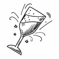 Clean Champaign glass icon with copy space on a blue background concept as A image of a champagne glass icon with ample copy space on a blue background ideal for celebration and r vector