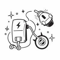 Clean Charging icon and an EV car symbolizing readiness and technology with ample space for text concept as A charging icon and an EV car representing readiness and technological advanc vector
