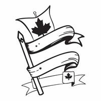 Clean Canadian flag and a ski pole symbolizing winter sports with ample space for text concept as A Canadian flag next to a ski pole representing the excitement of winter sports and act vector