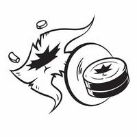 Clean Canadian flag and an ice hockey puck symbolizing sports and culture with ample space for text concept as A Canadian flag next to an ice hockey puck representing the sports culture vector