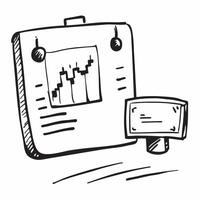 Clean Candlestick chart and briefcase icon with blank area for personalized messages concept as A customizable candlestick chart and briefcase icon featuring a blank area for adding pers vector