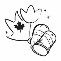 Clean Canadian flag and a pair of mittens symbolizing winter warmth with ample space for text concept as A Canadian flag next to a pair of cozy mittens representing the warmth and comfo vector