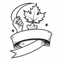 Clean Canadian flag and a maple leaf symbolizing national pride and nature with ample space for text concept as A waving Canadian flag next to a vibrant maple leaf representing national vector