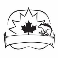 Clean Canadian flag and a bear symbolizing wildlife and nature with ample space for text concept as A Canadian flag with a silhouette of a bear representing the connection to wildlife a vector