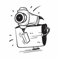 Clean Camera and Ring Light concept as A camera with a ring light and ample copy space representing specialized lighting in photography in Photo Stock Concept vector