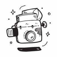 Clean Camera Bag and Lens Cap concept as A camera bag with a lens cap and ample copy space symbolizing the storage and protection of photography gear in Photo Stock Concept vector