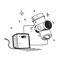 Clean Camera and Remote Shutter concept as A camera with a remote shutter and ample copy space symbolizing remote capture and convenience in photography in Photo Stock Concept vector