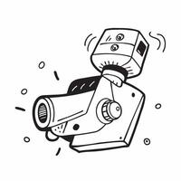 Clean Camera and Gimbal concept as A camera with a gimbal and ample copy space symbolizing stabilization and smooth motion in photography in Photo Stock Concept vector