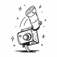 Clean Camera and Lens Adapter concept as A camera with a lens adapter and ample copy space representing versatility and compatibility in photography in Photo Stock Concept vector