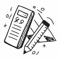 Clean Calculator and ruler icon with space for text on a white background concept as A sleek calculator and ruler icon with ample space for text on a white background suitable for illust vector