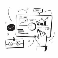 Clean Business dashboard illustration with copy space for business reports concept as A visually appealing business dashboard illustration with copy space designed to enhance business re Set 5 vector
