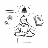 Clean Buddha and meditation bell icon with copy space for spiritual presentations concept as A visually appealing Buddha and meditation bell icon with copy space designed to enhance spir vector