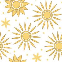 Clean Bright spring sunshine seamless tile pattern with golden rays soft gradients and a warm cheerful atmosphere concept as Golden rays and soft gradients of spring sunshine create a se vector