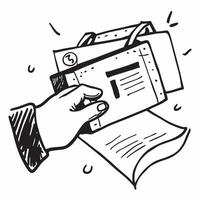 Clean Briefcase and tax icon with blank area for customizable text concept as A creative depiction of a briefcase and tax icon featuring a blank area for customizable text ideal for repr vector