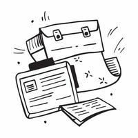 Clean Briefcase and tax form icon with ample space for text and graphics concept as An iconographic briefcase and tax form design offering ample space for both text and graphics perfect vector