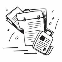 Clean Briefcase and tax document icon with space for text and graphics on a blue background concept as A modern briefcase and tax document icon design featuring space for both text and g vector