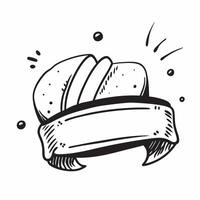 Clean Bread and butter symbol with space for text on a blue background concept as A sleek bread and butter symbol with ample space for text on a blue background suitable for illustrating vector