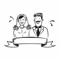 Clean Bride and groom icon with copy space for social media posts concept as An illustrative bride and groom icon with copy space tailored for social media posts and digital marketing ca vector