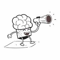 Clean Brain and Telescope concept as A brain with a telescope and ample copy space symbolizing forward thinking and exploration in Photo Stock Concept vector