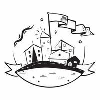 Clean Brazilian Favela and Flag concept as Favela with Brazilian flag elements and ample copy space symbolizing cultural resilience and Independence Day in Photo Stock Concept vector