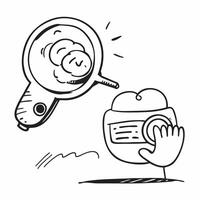 Clean Brain and Magnifying Glass concept as A brain with a magnifying glass and ample copy space symbolizing analysis and deep thinking in Photo Stock Concept vector