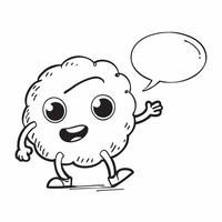 Clean Brain and Speech Bubble concept as A brain with a speech bubble and ample copy space representing communication and expressive thinking in Photo Stock Concept vector