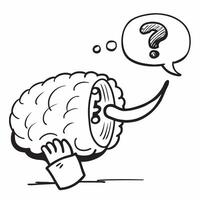 Clean Brain and Question Mark concept as A brain with a question mark and ample copy space symbolizing curiosity and problem solving in Photo Stock Concept vector